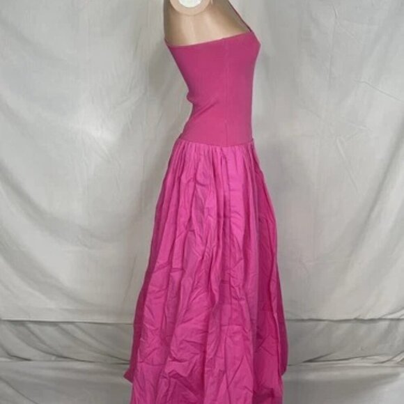 NEW DEREK LAM Women's Dress One Shoulder Midi Size M Pink - Picture 6 of 6
